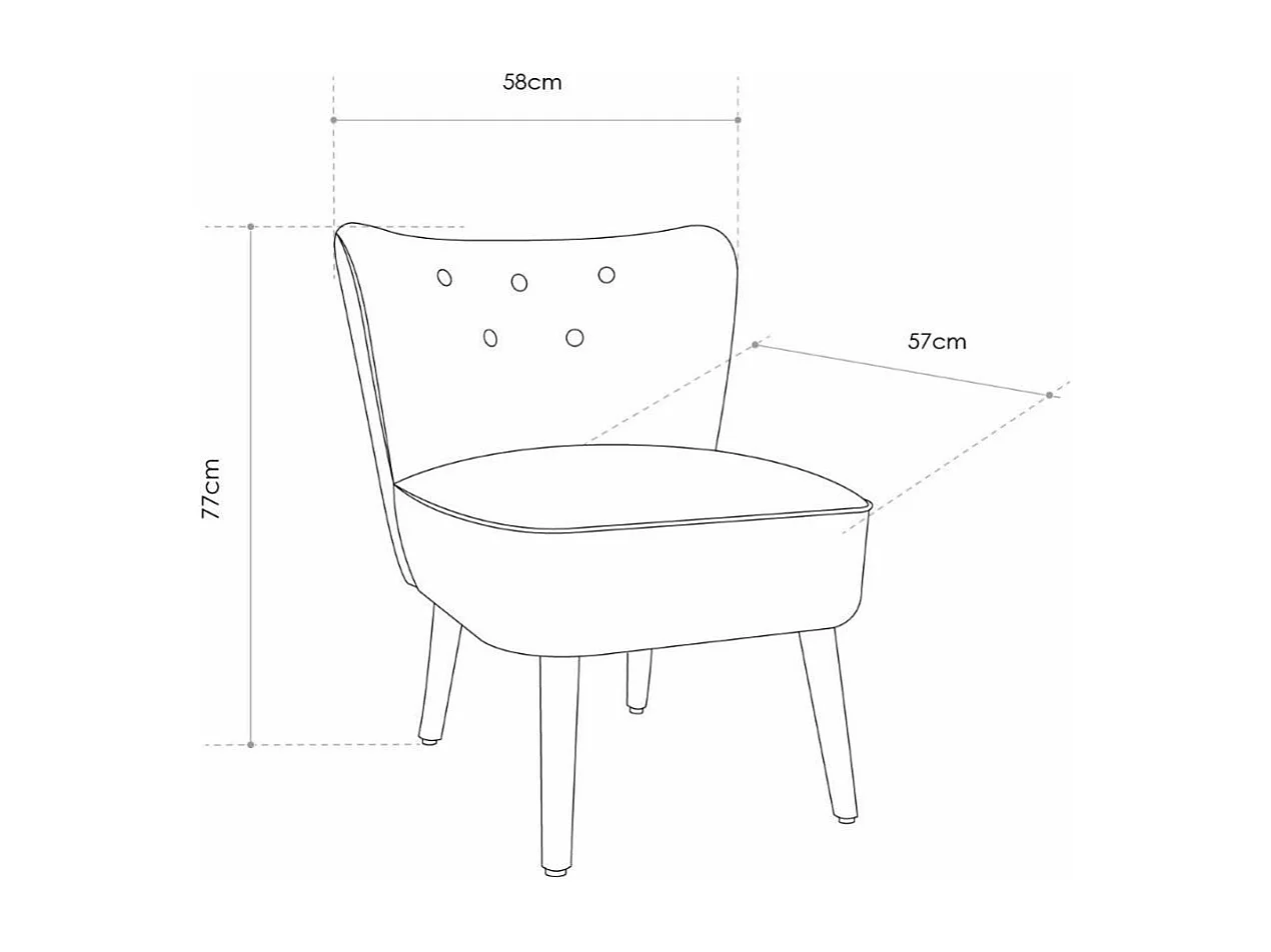 Butaca de 77x58x57 cm de tela antimanchas en color gris marengo y patas de madera Daven