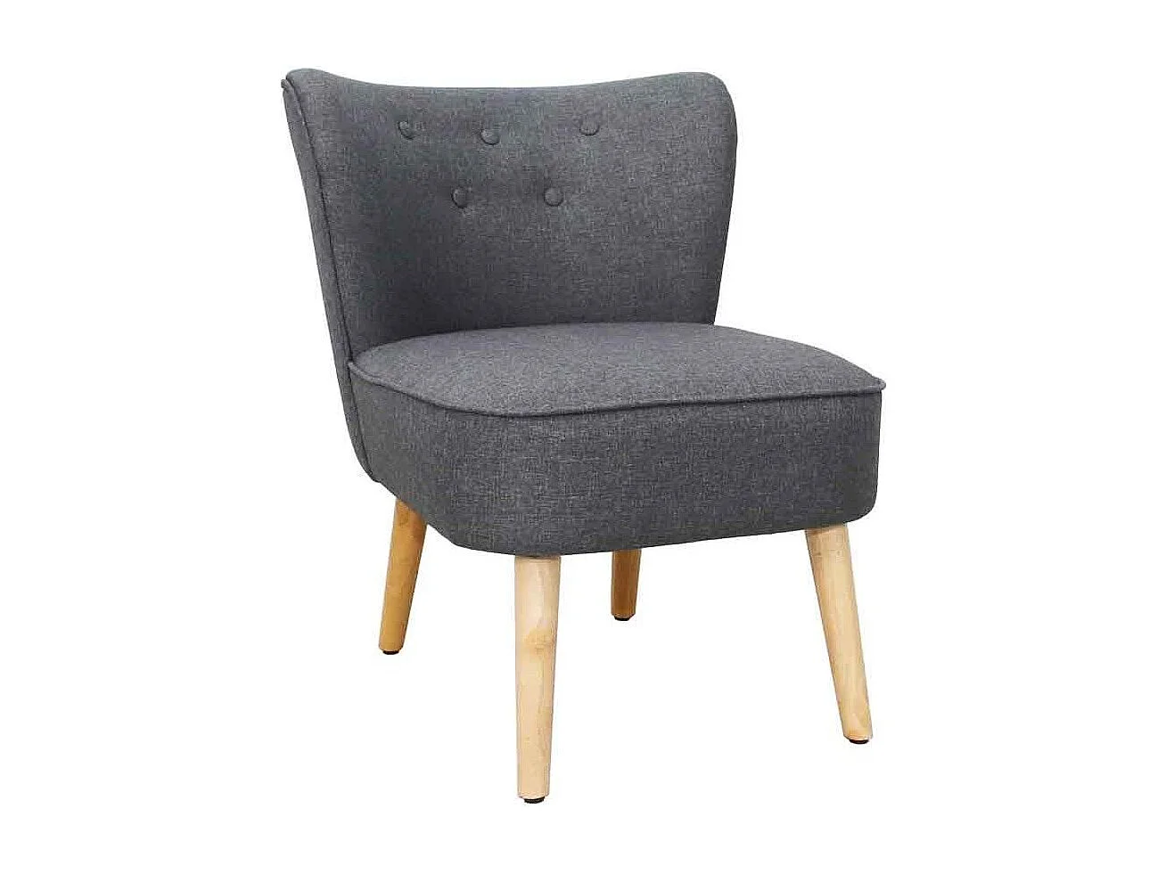 Butaca de 77x58x57 cm de tela antimanchas en color gris marengo y patas de madera Daven