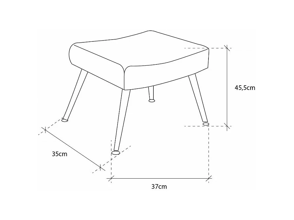 Butaca y pouf de 89x69x70 cm y 35x37x45,5 cm de tela en azul cielo y patas de metal India