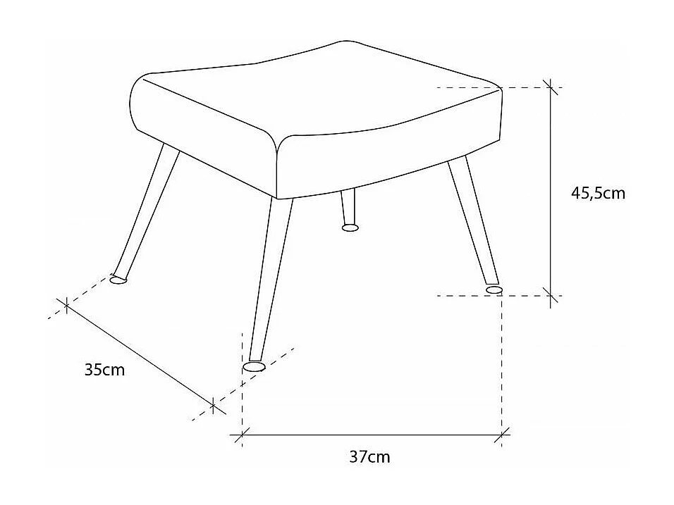 Butaca y pouf de 89x69x70 cm y 35x37x45,5 cm de tela en azul cielo y patas de metal India