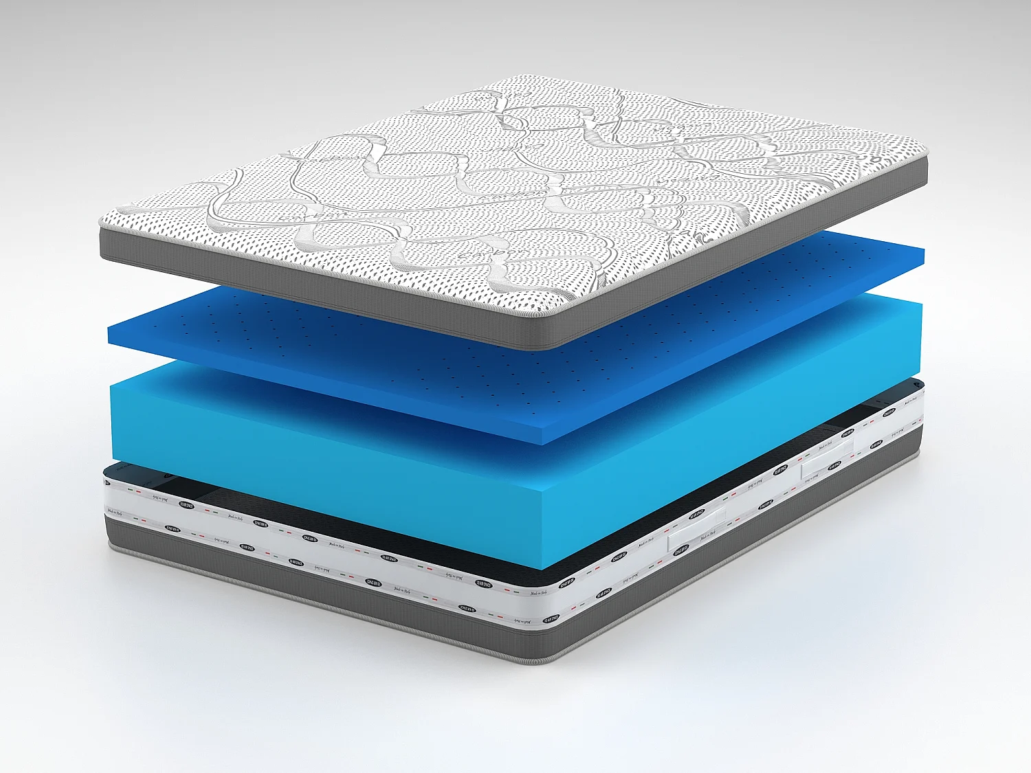 Memory Foam Matratze Wind Essential, Abnehmbarer Carbonbezug 180x200x25