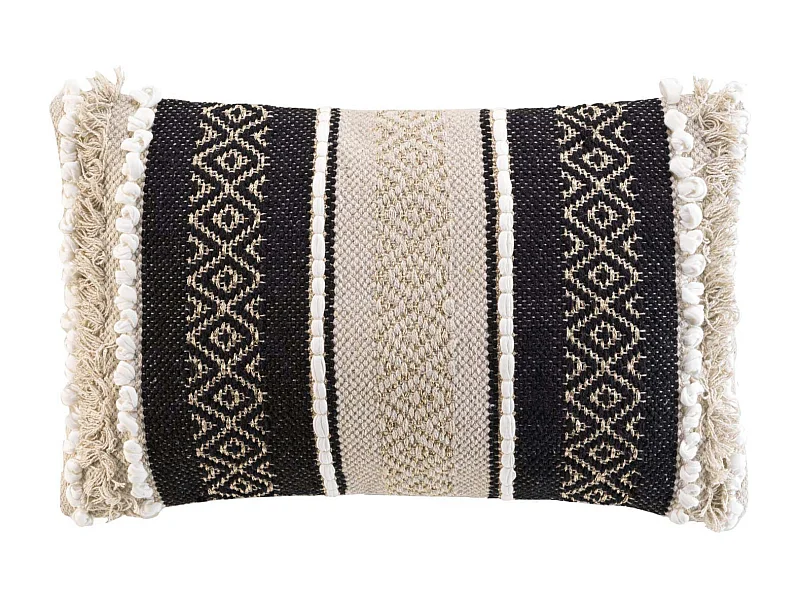 Coussin Déco "Mirage" 30x50cm Naturel & Noir