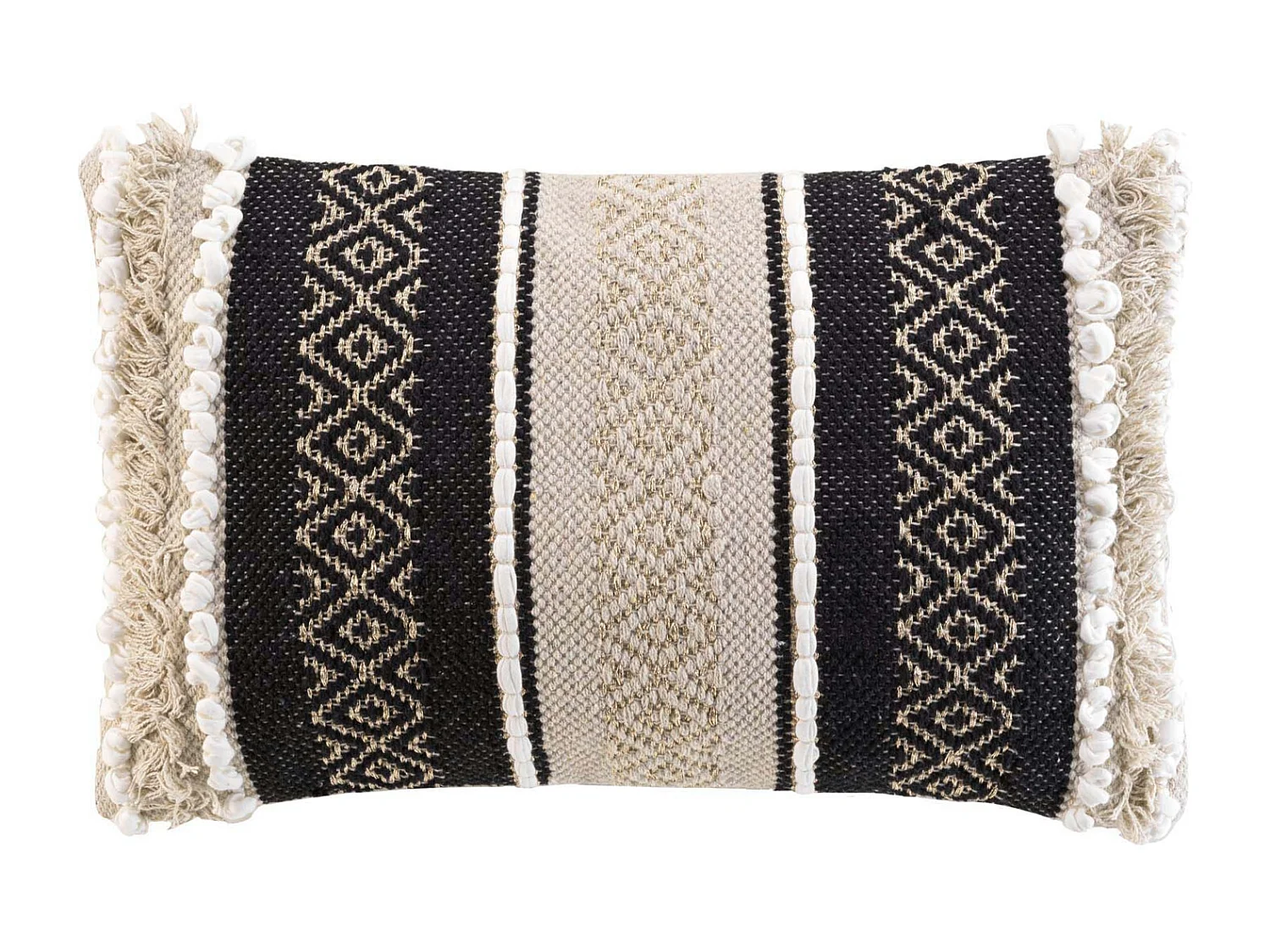 Coussin Déco "Mirage" 30x50cm Naturel & Noir