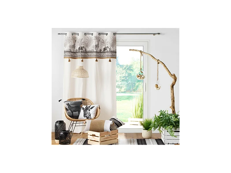 Coussin Déco "Mirage" 30x50cm Naturel & Noir