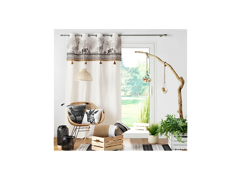 Coussin Déco "Mirage" 30x50cm Naturel & Noir