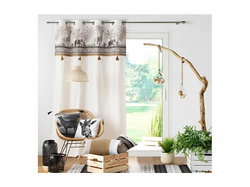 Coussin Déco "Mirage" 30x50cm Naturel & Noir