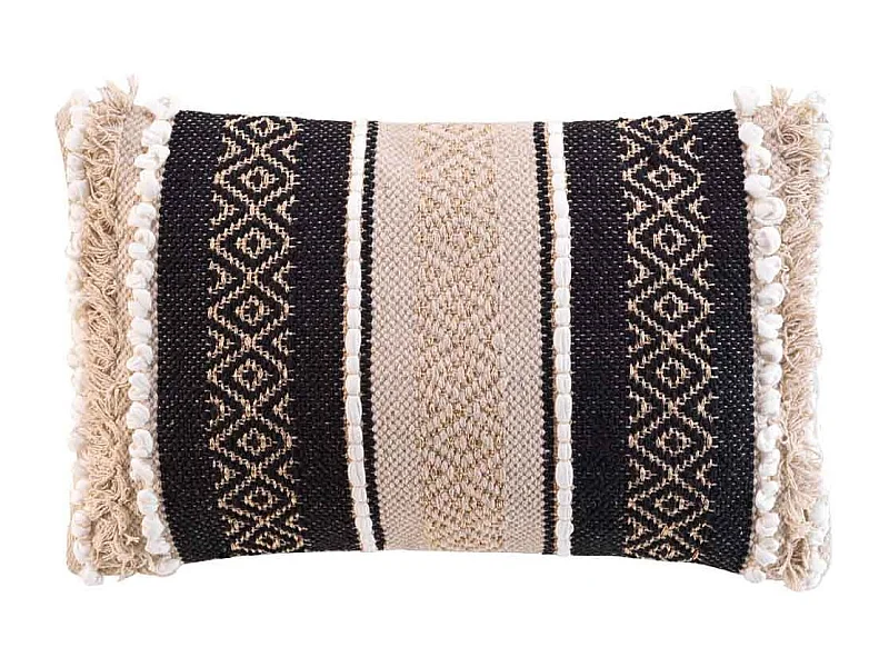 Coussin Déco "Mirage" 30x50cm Naturel & Noir