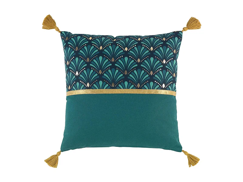 Coussin Déco Imprimé "Art Chic" 40x40cm Bleu