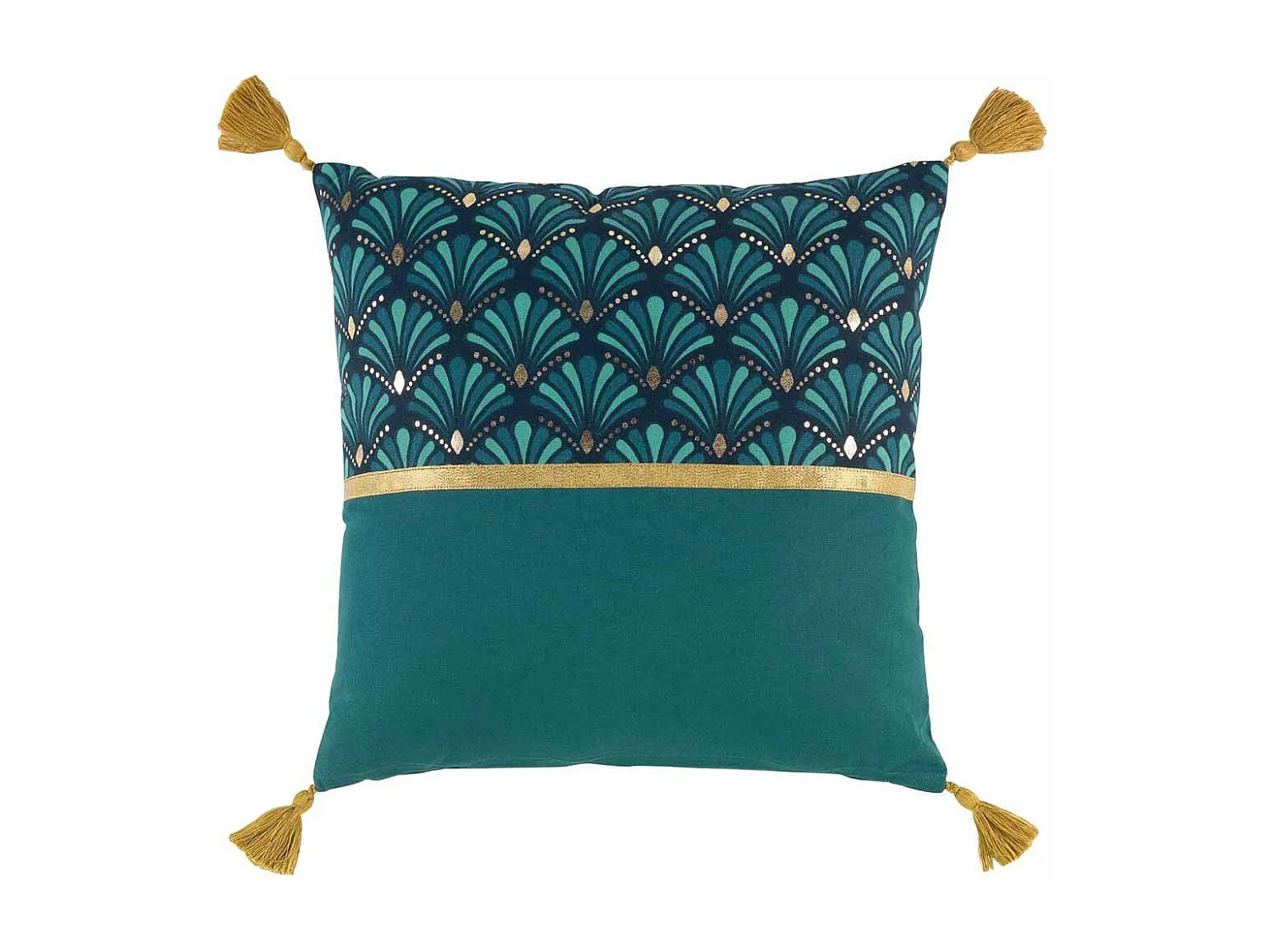 Coussin Déco Imprimé "Art Chic" 40x40cm Bleu