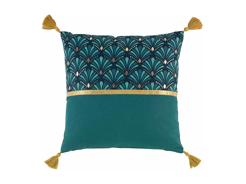 Coussin Déco Imprimé "Art Chic" 40x40cm Bleu