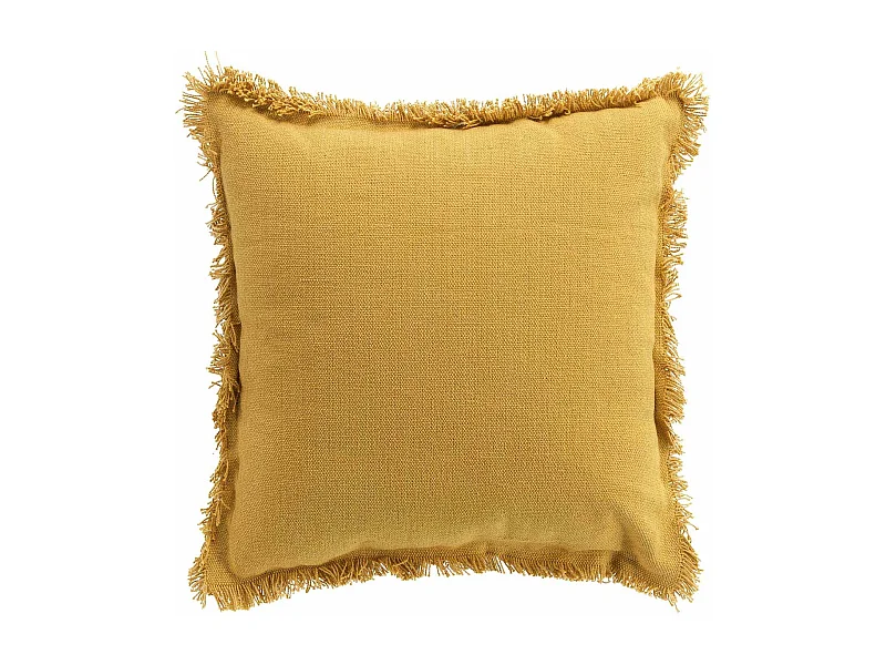 Coussin à Franges "Vanina" 45x45cm Jaune