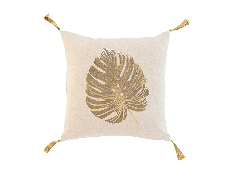 Coussin Déco Imprimé "Mogador" 40x40cm Beige