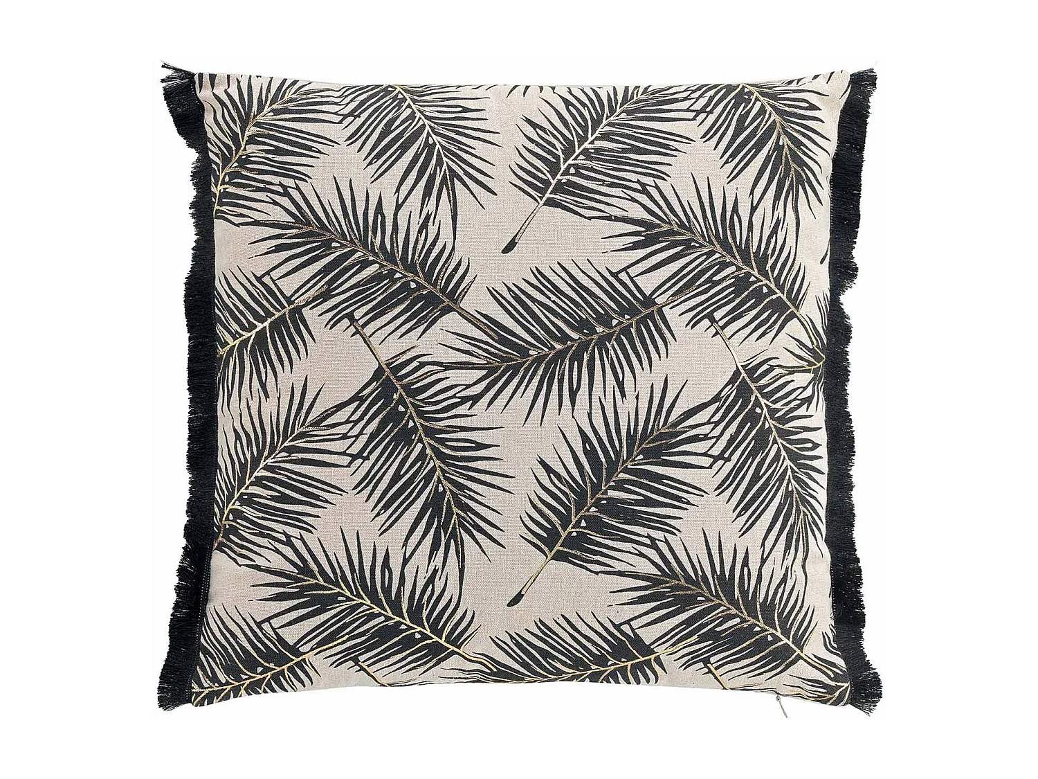 Coussin Déco à Franges "Azeris" 45x45cm Ivoire