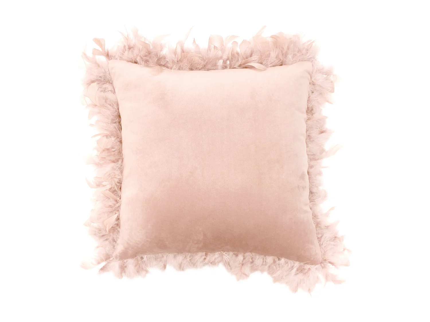 Coussin Déco Plumes "Marlina" 40x40cm Nude