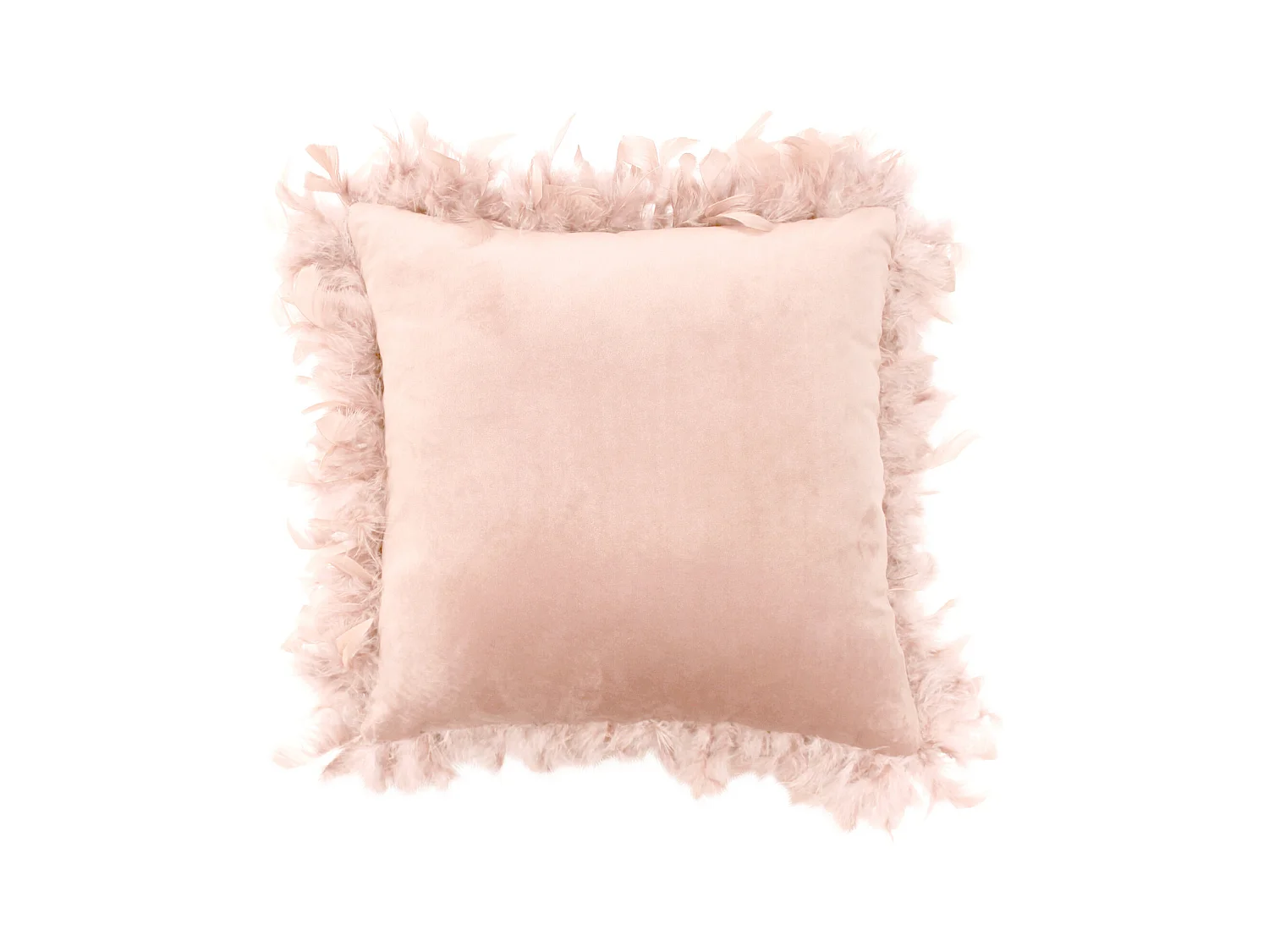 Coussin Déco Plumes "Marlina" 40x40cm Nude