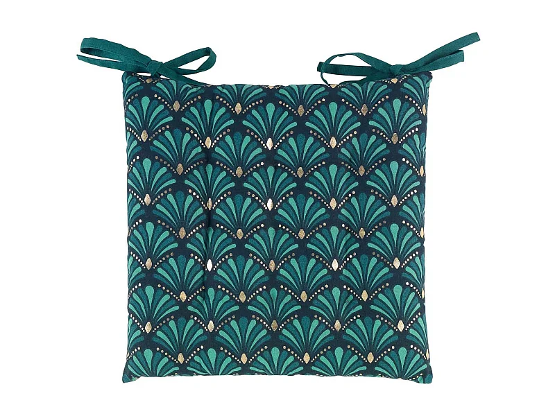 Galette de Chaise Imprimé "Art Chic" 40x40cm Bleu