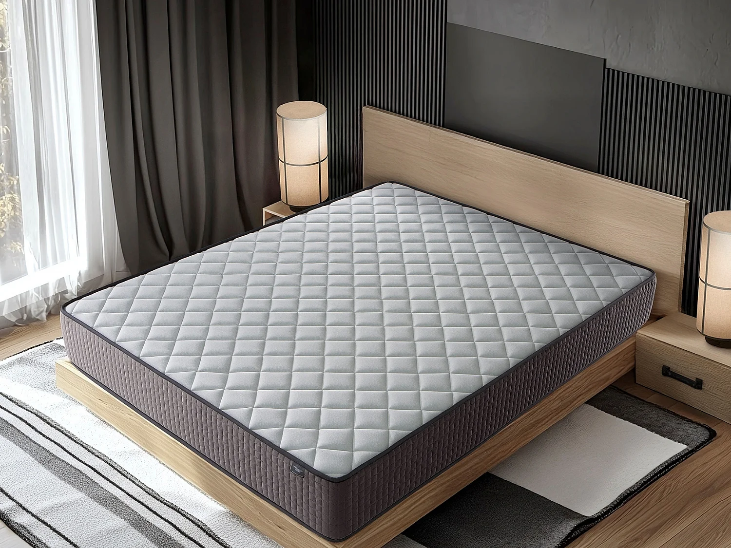 Matelas 80X190 LOIRA, Epaisseur 23 CM, Mousse Adaptative, Ergonomique. Soutien Equilibré