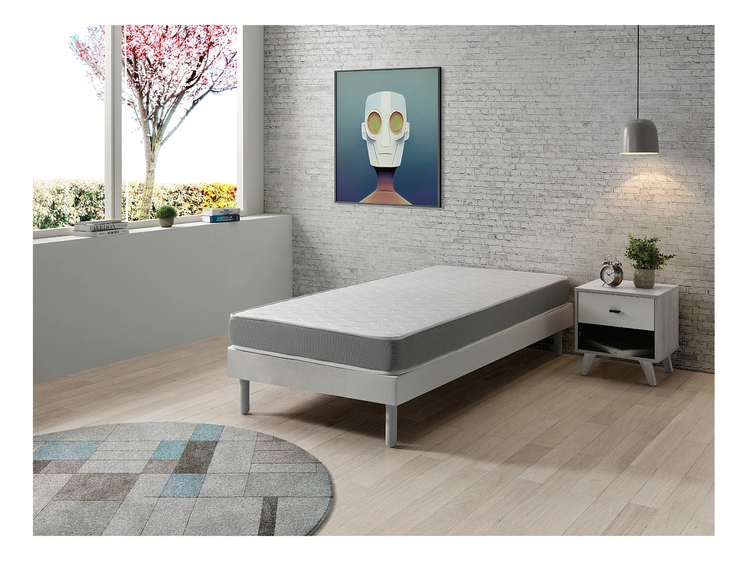 Schuimmatras  90X190 SHIRA, Hoogte 14 CM BED MONTESSORI, Ergonomisch en ademend