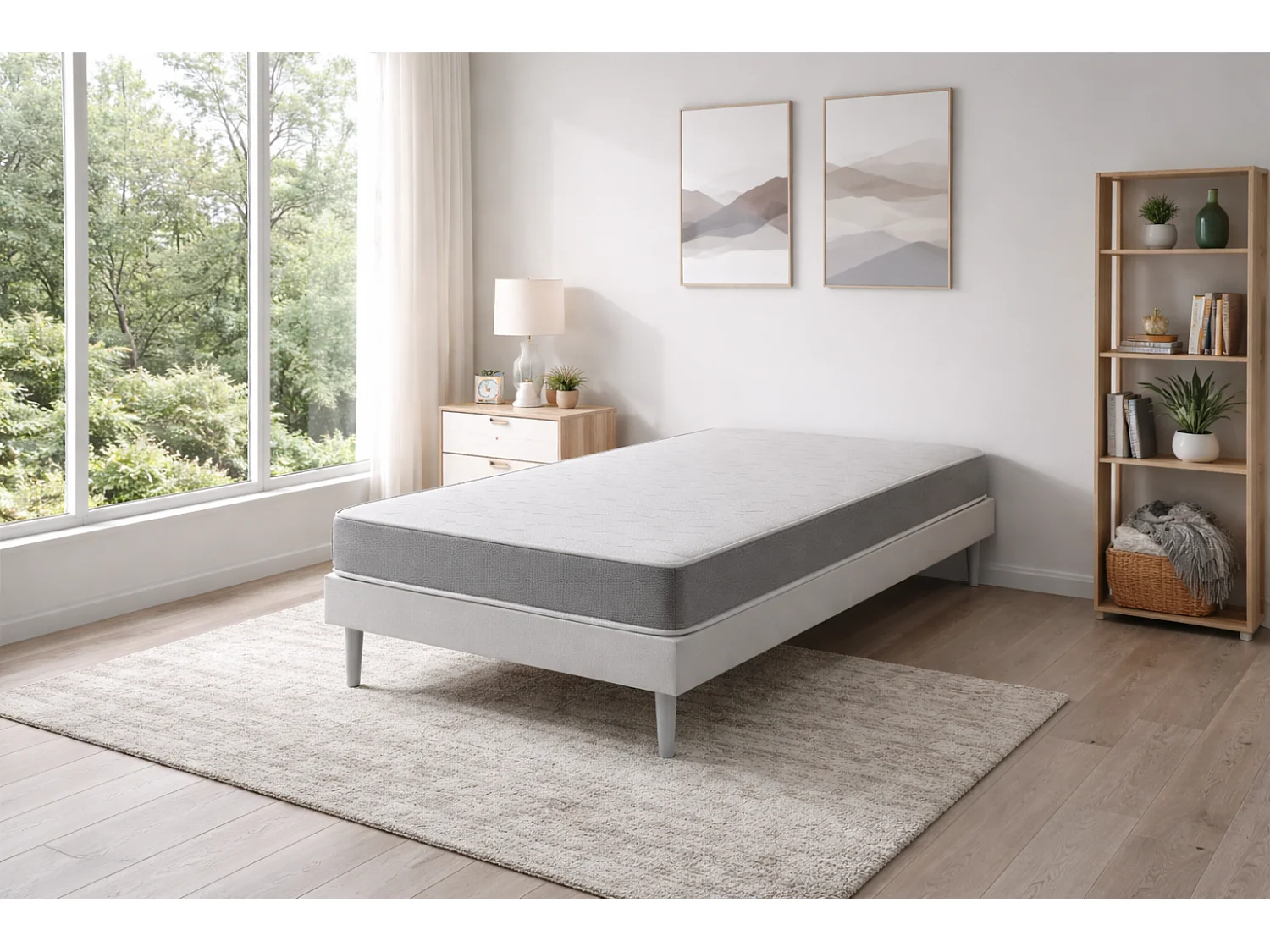 Matelas 90X190 SHIRA, Epaisseur 14 CM,  Juvenil, ergonomique et respirant