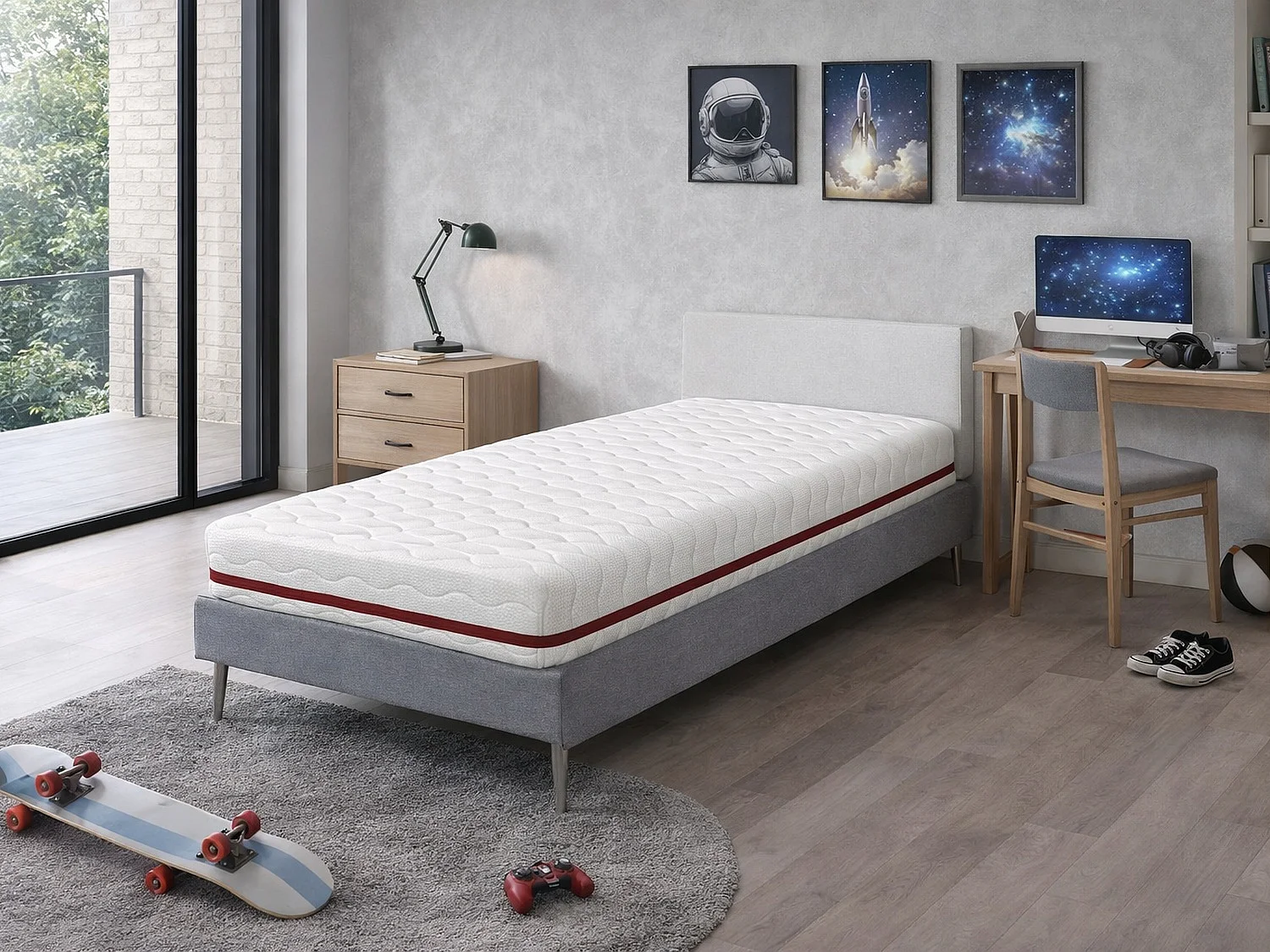 Matelas  80X180 LIT ENFANTS Epaisseur 18 CM TODRA VISCO Mousse à mémoire Dehoussable,deal pour les lits gigognes et lit cabane