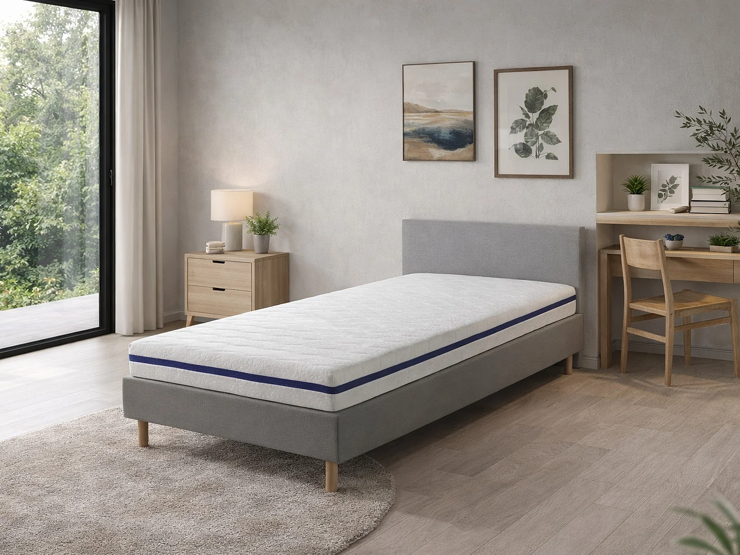 Matelas mousse respirante 70X160 LOA, Epaisseur 11 CM, Dehoussable, ergonomique et adaptable