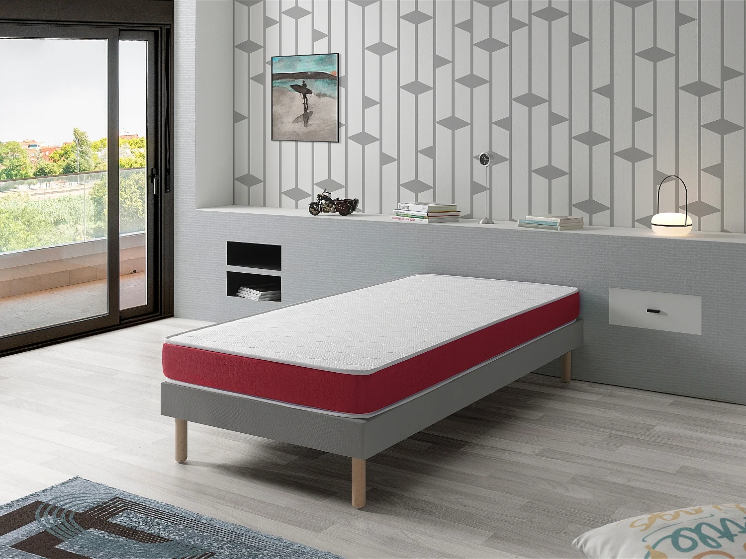 Colchão de espuma 70X190 DOGO, Altura 14 CM, Ergonômico e adaptável