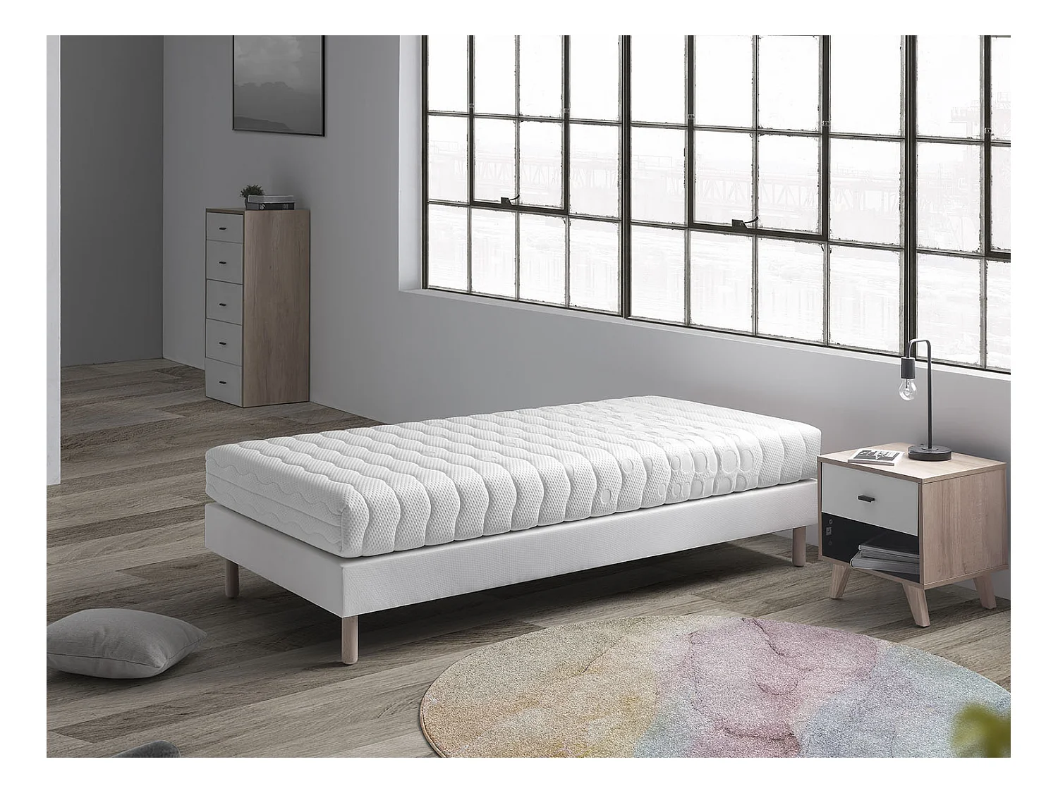 Colchón 90X190 CAMA INFANTIL Altura 18 CM TODRA SPRING, Muelles ensacados,desenfundable, ideal para camas nido y tipo Montessori