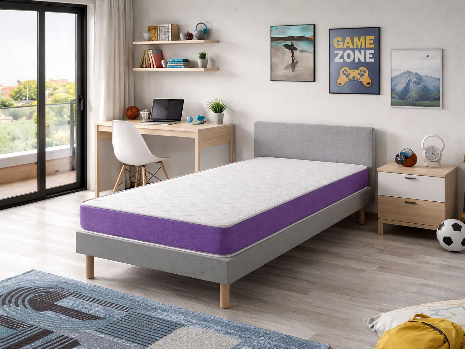 Matelas en  mousse respirante 90X180 KEA,  Epaisseur 14 CM , Ergonomique et adaptable