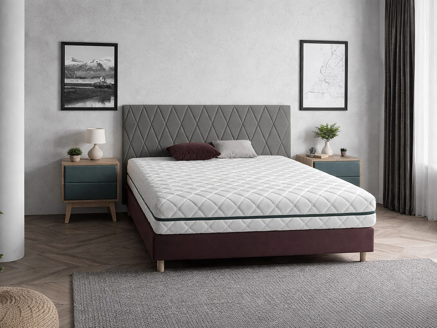 Matelas Déhoussable 135X180 ELBA, Epaisseur 22 CM, Mousse Adaptative, Ergonomique. Soutien Equilibré