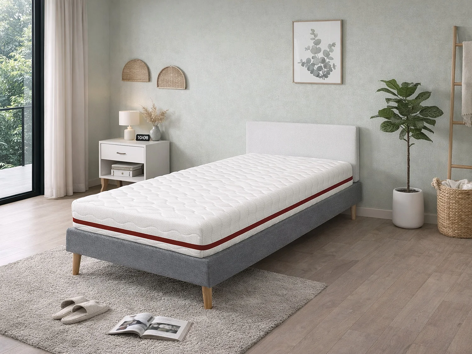 Matelas 80X190 LIT ENFANTS Epaisseur 18 CM TODRA RESSORTS -Ressorts ensaches, Dehoussable, ideal pour les lits gigognes et lit cabane