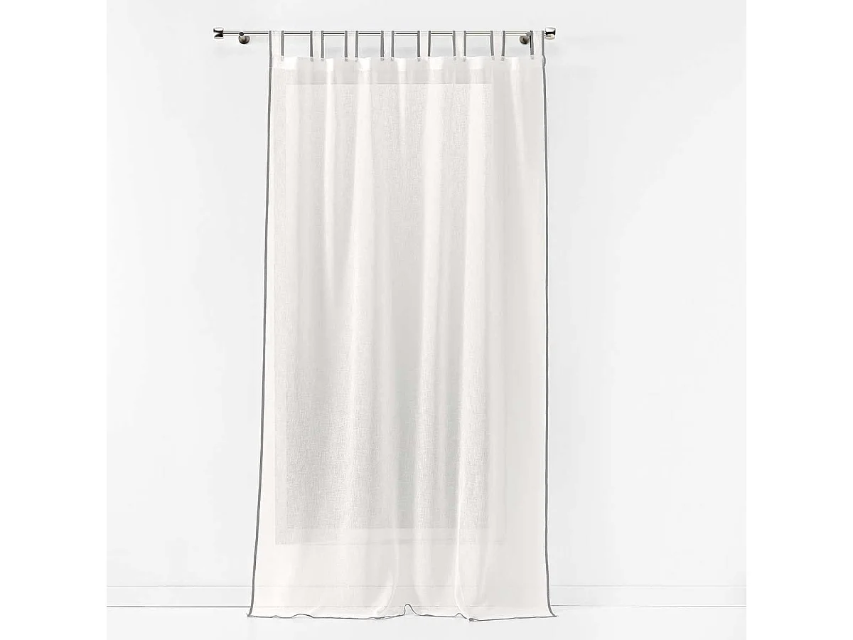 Rideau Voilage à Passants "Casalina" 140x240cm Blanc & Gris