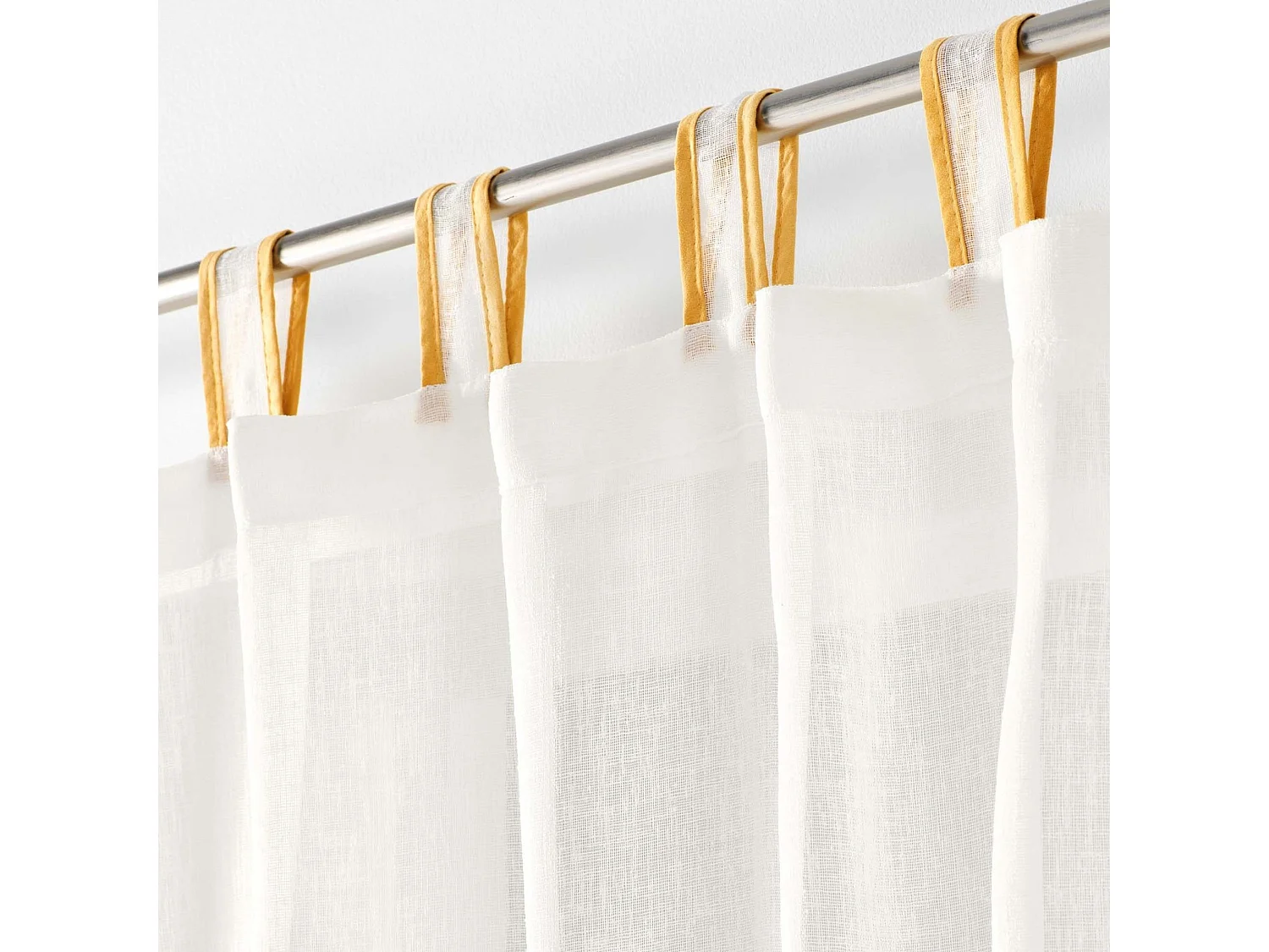 Rideau Voilage à Passants "Casalina" 140x240cm Blanc & Jaune