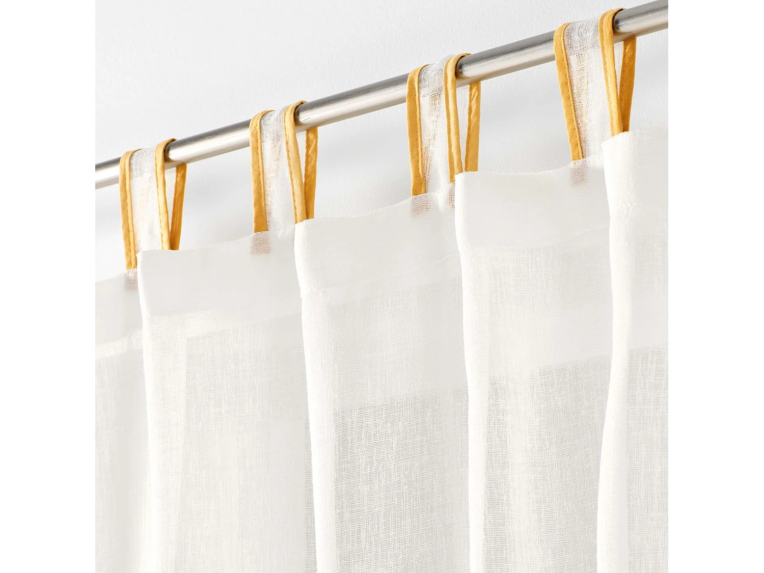 Rideau Voilage à Passants "Casalina" 140x240cm Blanc & Jaune