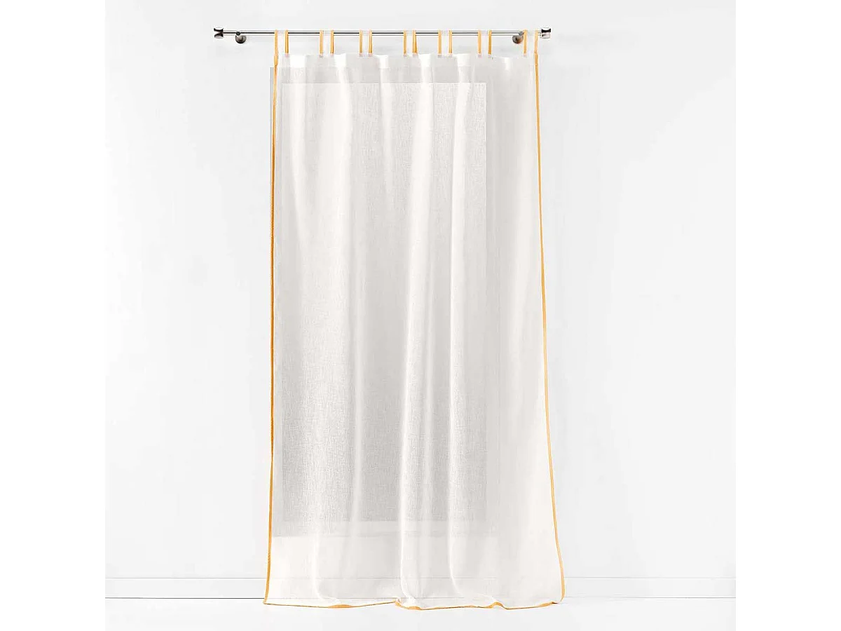 Rideau Voilage à Passants "Casalina" 140x240cm Blanc & Jaune