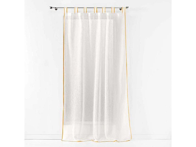 Rideau Voilage à Passants "Casalina" 140x240cm Blanc & Jaune