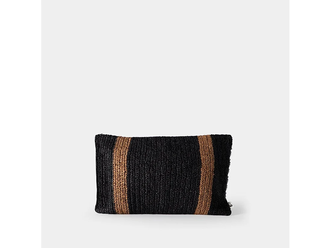 Coussin en fibre naturelle noir 60x40 cm-Nomad