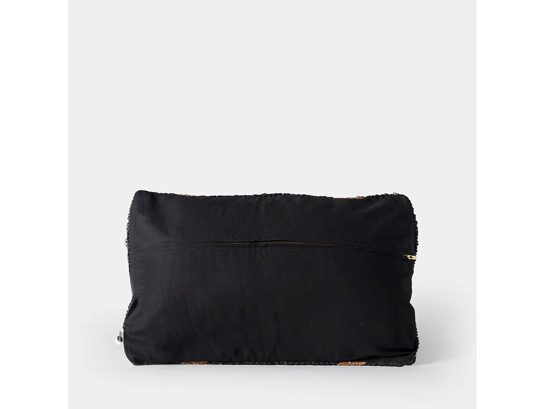 Coussin en fibre naturelle noir 60x40 cm-Nomad