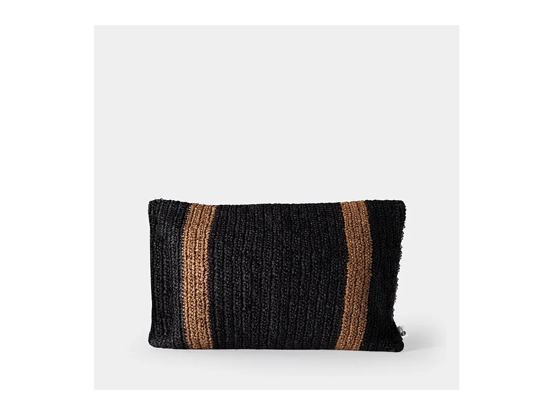 Coussin en fibre naturelle noir 60x40 cm-Nomad