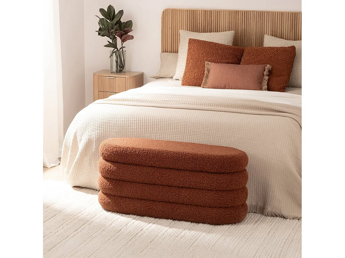 Banco en revêtement en moutonnet terracotta 100x45 cm-Roma