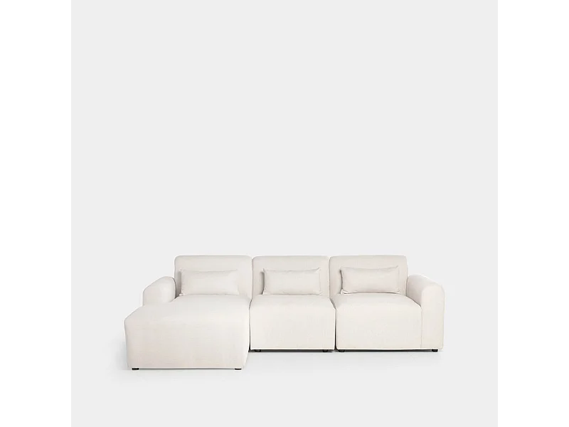 Sofá chaise longue de Poliéster Beige 87 x 280- Cillian