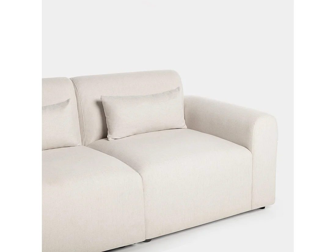 Canapé chaise longue en tissu beige 280x87 cm-Cillian