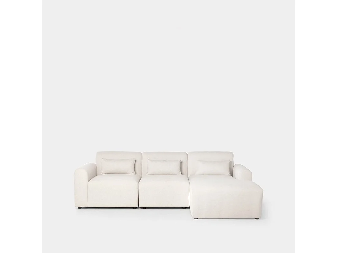 Sofá chaise longue de Poliéster Beige 87 x 280- Cillian