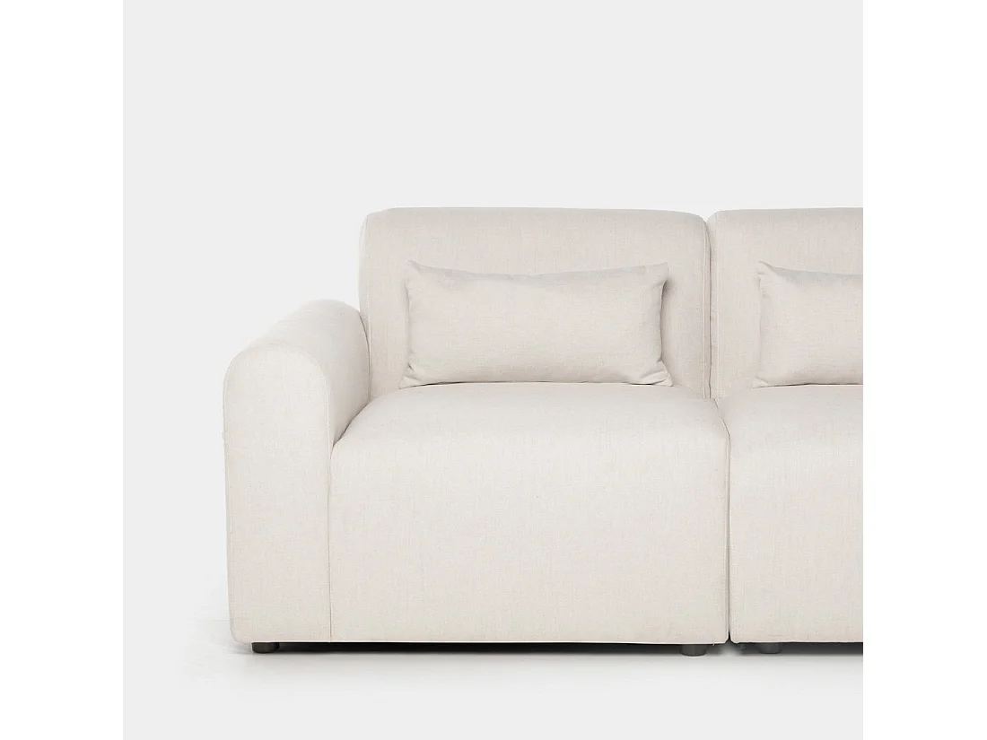 Sofá chaise longue de Poliéster Beige 87 x 280- Cillian