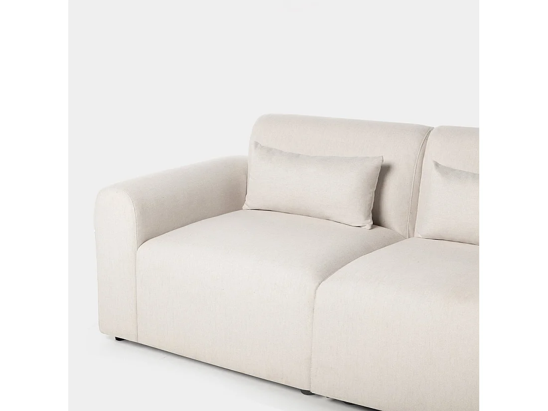 Sofá chaise longue de Poliéster Beige 87 x 280- Cillian