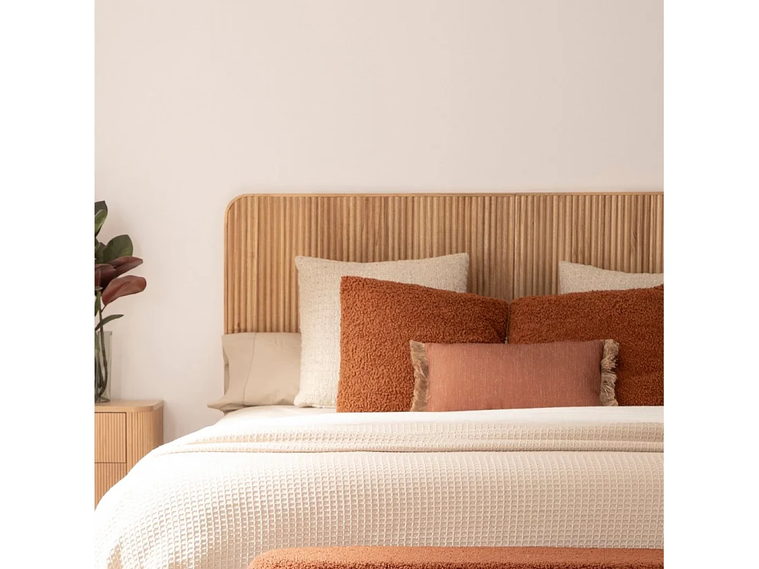 Tête de lit double en bois naturel 164x108 cm-Onni