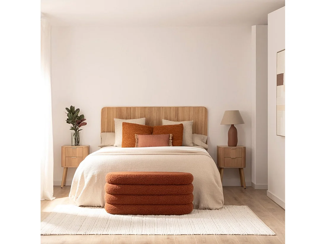 Tête de lit double en bois naturel 164x108 cm-Onni