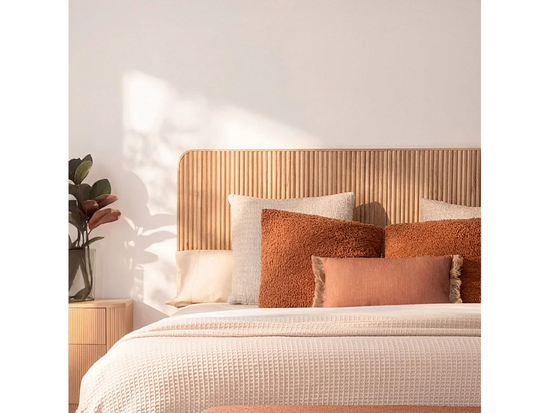 Tête de lit double en bois naturel 164x108 cm-Onni