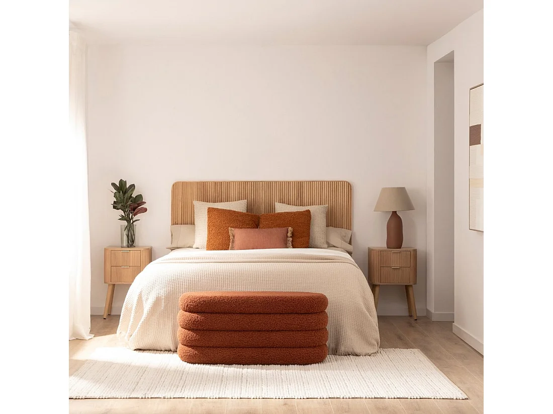 Tête de lit double en bois naturel 164x108 cm-Onni