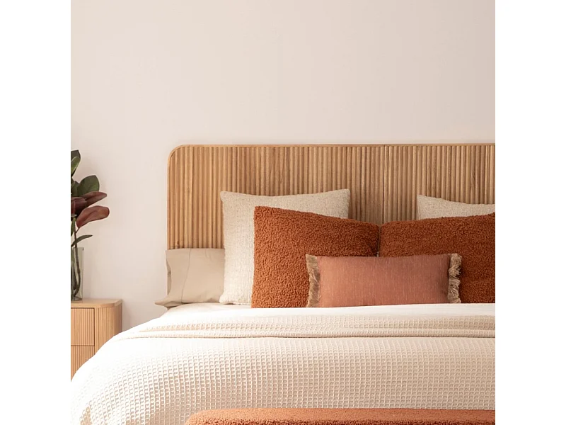 Tête de lit double en bois naturel 164x108 cm-Onni