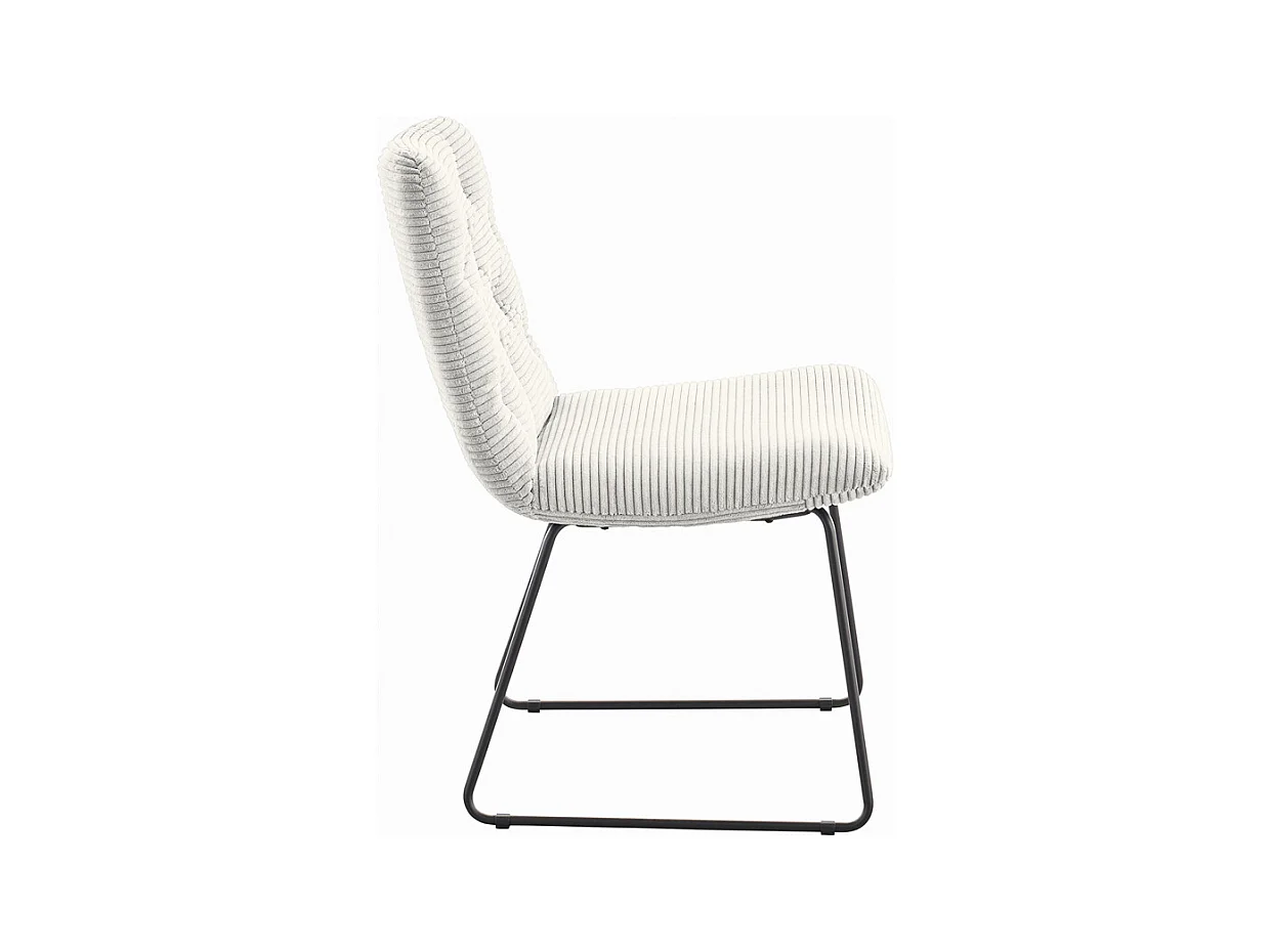 Chaise - blanc Velours côtelé - NEW CHARME